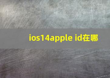 ios14apple id在哪